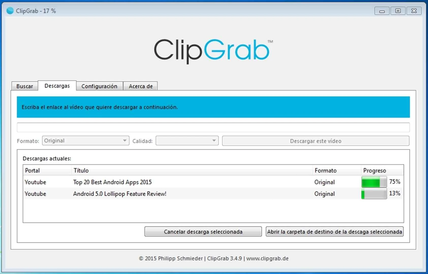 ClipGrab — لقطة شاشة 1